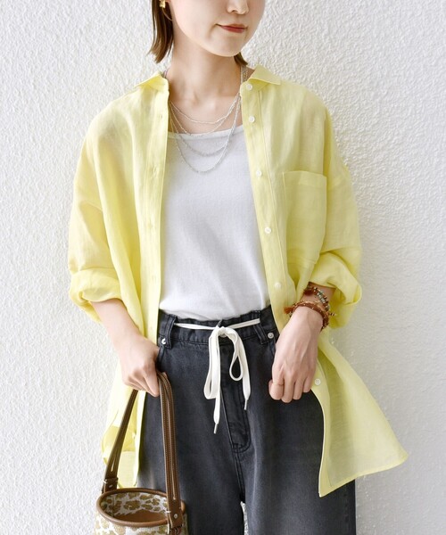 ブラウス シャツ 「手洗い可能」IMPERIAL LINEN オーバー シャツ レディース SHIPS ブラウス シャツ 「手洗い可能」IMPERIAL LINEN オーバー