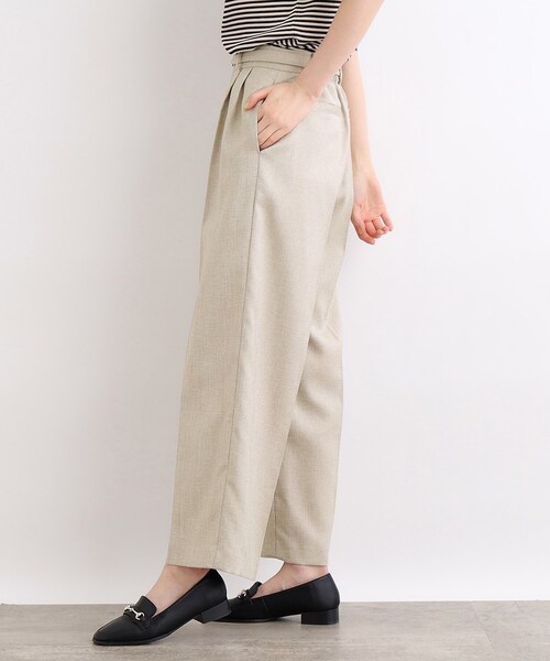 grove パンツ 洗練されたリネンライクワイドパンツ レディース