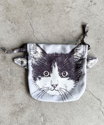nicott（ニコット） ポーチ NC:カワムラオリエ CAT ALL ネコフェイス