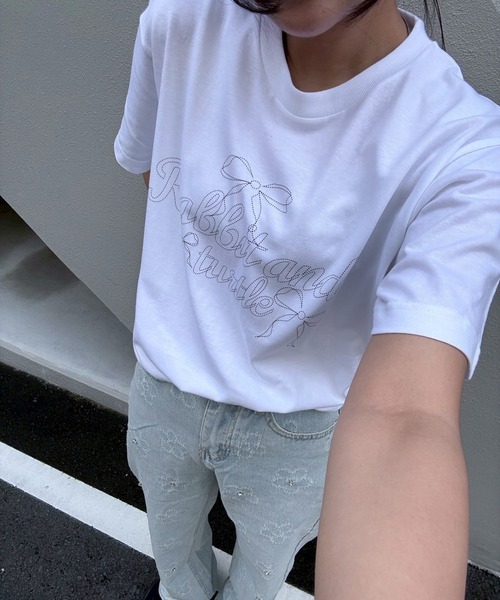 fiere tシャツ リボンガーリー半袖Tシャツ レディース