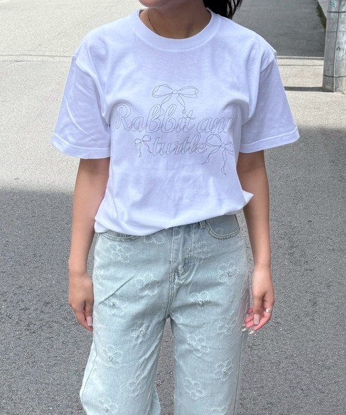 fiere（フィエール） tシャツ リボンガーリー半袖Tシャツ レディース
