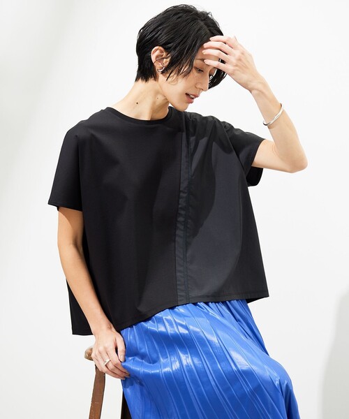 ICB 【洗える】シルケットコンビスムース カットソー ICB tシャツ 「洗える」シルケットコンビスムース カットソー