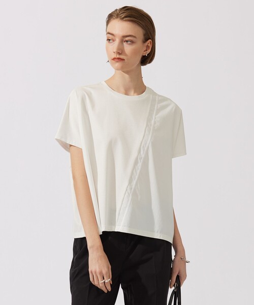 ICB 【洗える】シルケットコンビスムース カットソー ICB tシャツ 「洗える」シルケットコンビスムース カットソー