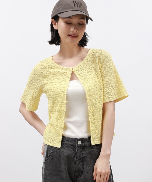 HAU short cardigan \"jacquard ショートカーディガン ショートカーディガン｜SHORT CARDIGANの通販｜regleam