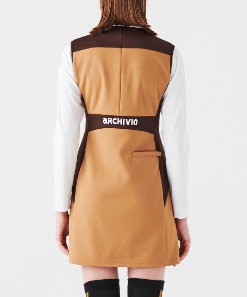 archivio ワンピース 「LADIES」配色切替ノースリワンピース