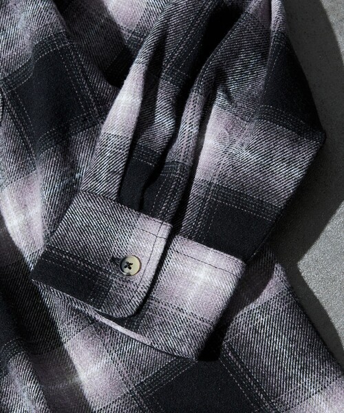 FREAK'S STORE 長袖ネルシャツ Lサイズ グレー系チェック セール】FREAK'S STORE/フリークスストア オンブレ ネルチェック