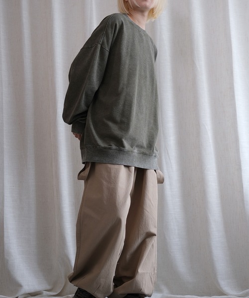 トレーナー スウェット HOOK -select- ベーシックウォッシュ袖切り替え