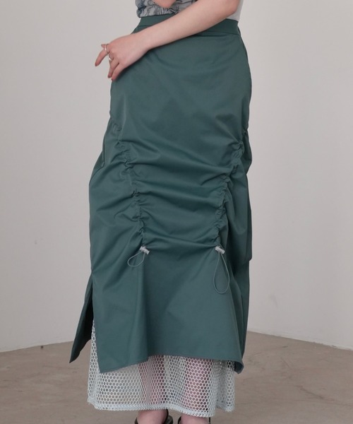 Uenui スカート 夏 「ZOZO限定」ナイロン メッシュ レイヤード