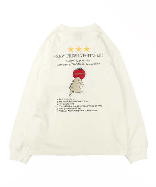 HUMAROUS tシャツ PUG FARMERS MARKET ロンTee レディース