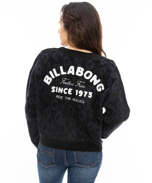カーディガン BILLABONG レディース SHAGGY SWEATER CADI セーター/ビラボンショート丈レオパード柄シャギーカーディガン レ セール】BILLABONG レディース SHAGGY SWEATER CADI セーター