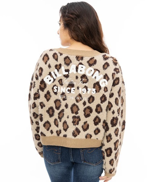 カーディガン BILLABONG レディース SHAGGY SWEATER CADI セーター/ビラボンショート丈レオパード柄シャギーカーディガン レ BILLABONG カーディガン レディース SHAGGY SWEATER CADI