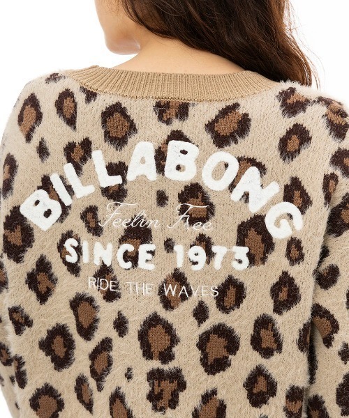 カーディガン BILLABONG レディース SHAGGY SWEATER CADI セーター/ビラボンショート丈レオパード柄シャギーカーディガン レ BILLABONG カーディガン レディース SHAGGY SWEATER CADI