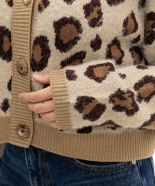 カーディガン BILLABONG レディース SHAGGY SWEATER CADI セーター/ビラボンショート丈レオパード柄シャギーカーディガン レ BILLABONG カーディガン レディース SHAGGY SWEATER CADI