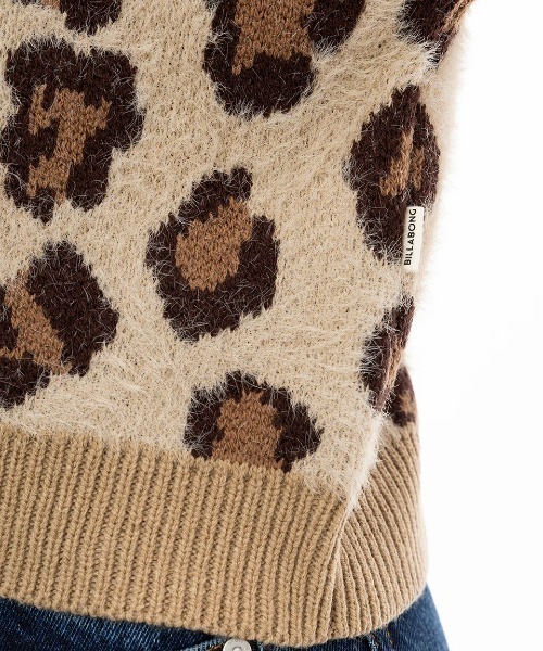カーディガン BILLABONG レディース SHAGGY SWEATER CADI セーター/ビラボンショート丈レオパード柄シャギーカーディガン レ BILLABONG カーディガン レディース SHAGGY SWEATER CADI