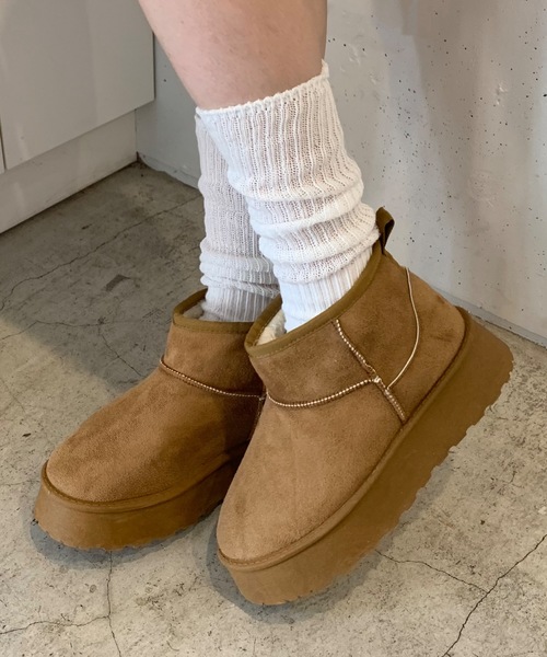 ブーツ ショートムートン風ボアブーツ レディース : ZOZOTOWN Yahoo!店