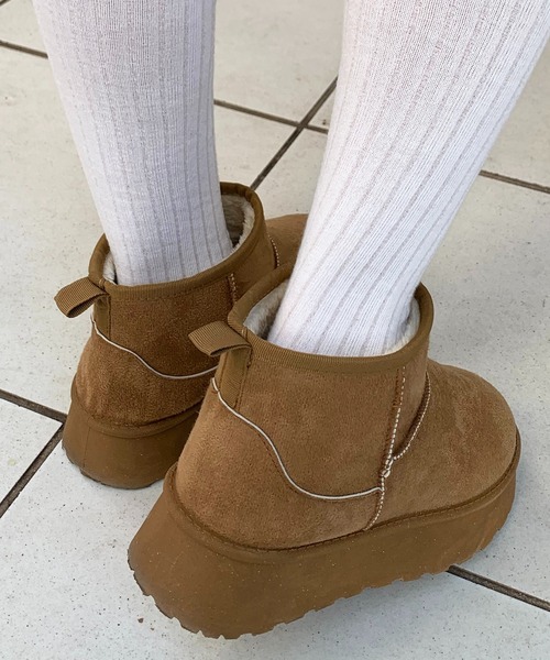 ブーツ ショートムートン風ボアブーツ レディース : ZOZOTOWN Yahoo!店