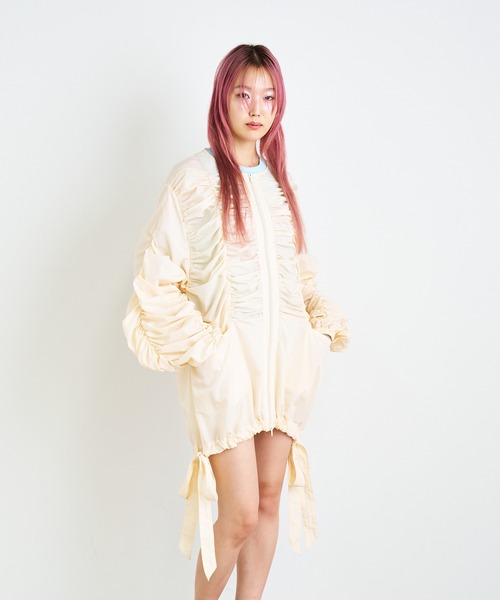 anna sui nyc ブルゾン アウター シャーリングダブルジップブルゾン