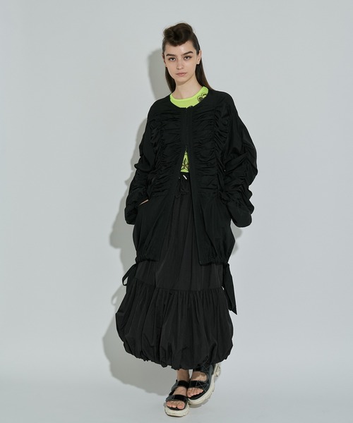 ブルゾン アウター シャーリングダブルジップブルゾン レディース