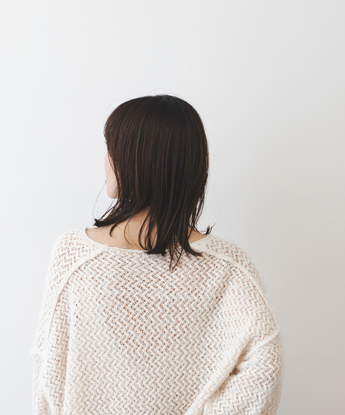 NOBLE 透かし編みプルオーバー NOBLE ニット セーター 透かし編みプルオーバー レディース