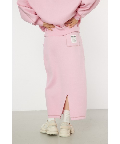 V12 ピンク スェットスカート RODEO CROWNS WIDE BOWL スカート スウェットライクニットスカート