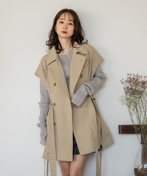mideal トレンチコート コート multiway short trench coat