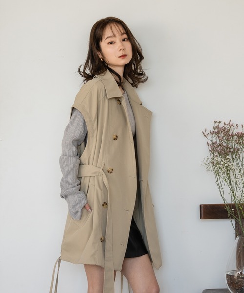 mideal トレンチコート コート multiway short trench coat