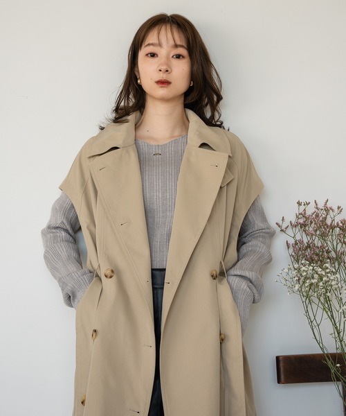 multiway short trench coat /ショートトレンチコート mideal トレンチコート コート multiway short trench coat