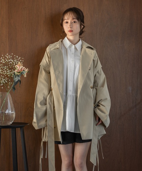 multiway short trench coat /ショートトレンチコート mideal トレンチコート コート multiway short trench coat