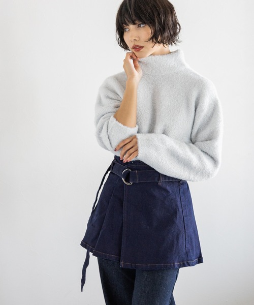 ⭐️ ☆KN☆です PAGEBOY 「PAGEBOY」 長袖ニット FREE ターコイズブルー レディース