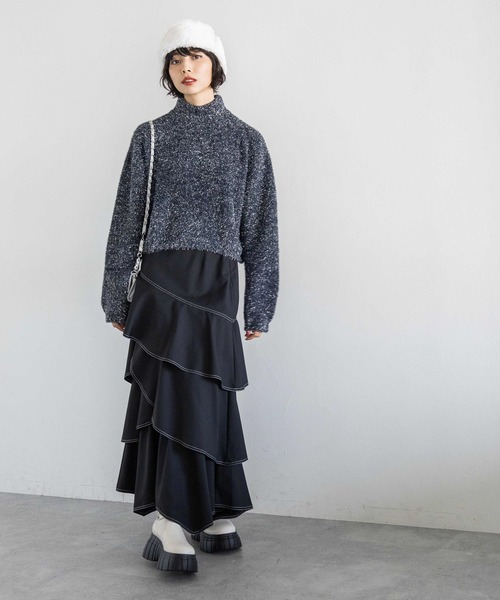 ⭐️ ☆KN☆です PAGEBOY 「PAGEBOY」 長袖ニット FREE ターコイズブルー レディース