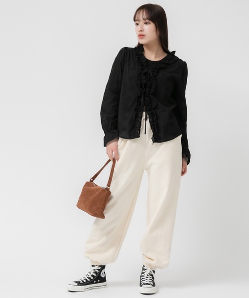 ブラウス シャツ レース刺繍リボンブラウス / ボレロ フリル レディース HEILIS ブラウス シャツ レース刺繍リボンブラウス / ボレロ