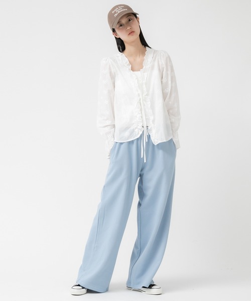 ブラウス シャツ レース刺繍リボンブラウス / ボレロ フリル レディース HEILIS ブラウス シャツ レース刺繍リボンブラウス / ボレロ