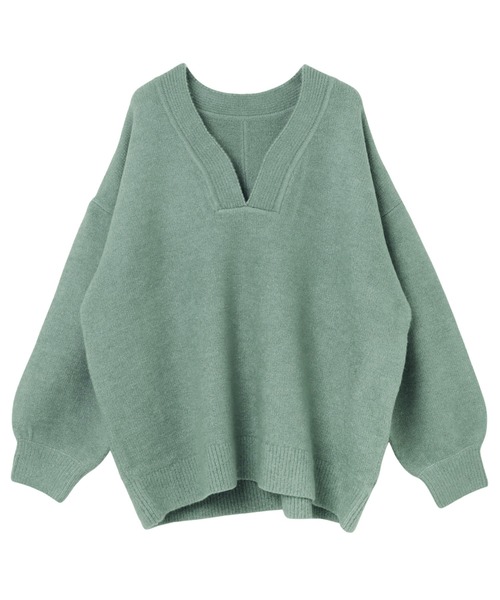 「andme」 長袖ニット F(M) グレイッシュベージュ レディース_画像3