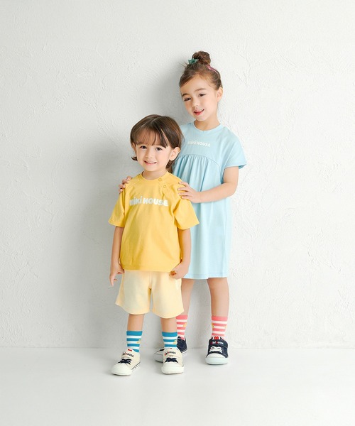 MIKI HOUSE ワンピース 「WEB限定」バックロゴ半袖ワンピース