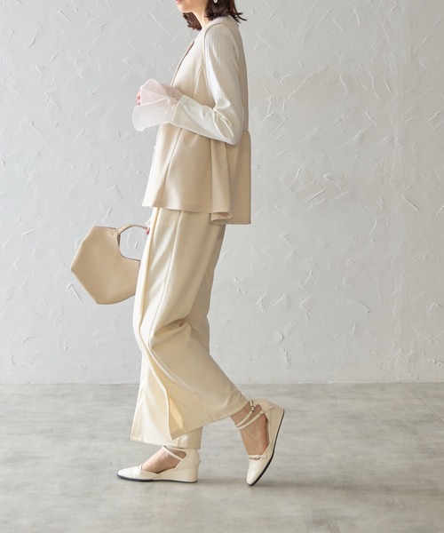 each alchemist ベスト ジレ パールボタンペプラムノースリベスト