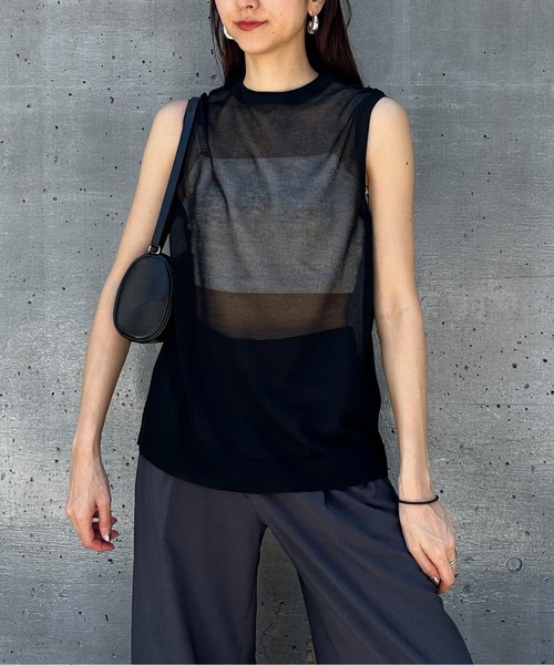 ニット セーター シースルーNSニット レディース CIEL'AIR ニット セーター シースルーNSニット レディース