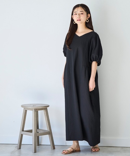 ◆美品 DOMELLE ドメル ボリュームスリーブ ワンピース mil（ミル） ワンピース 前後2way ボリュームスリーブワンピース