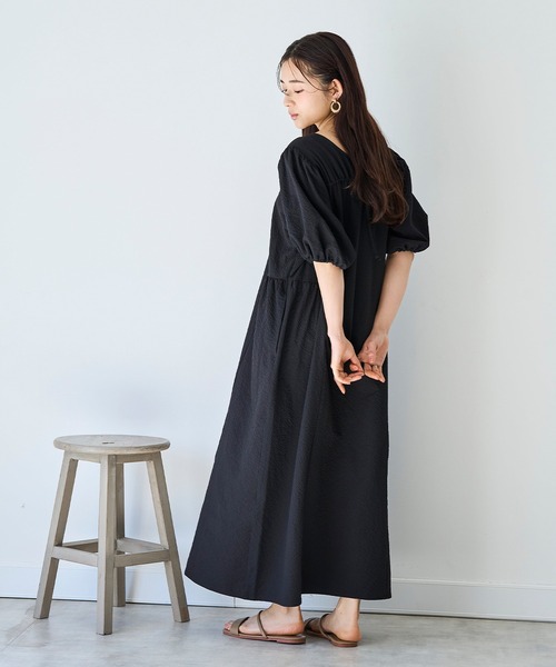 ◆美品 DOMELLE ドメル ボリュームスリーブ ワンピース mil（ミル） ワンピース 前後2way ボリュームスリーブワンピース