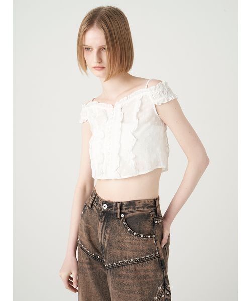 FURFUR（ファーファー） tシャツ フリルデザインブラウス レディース