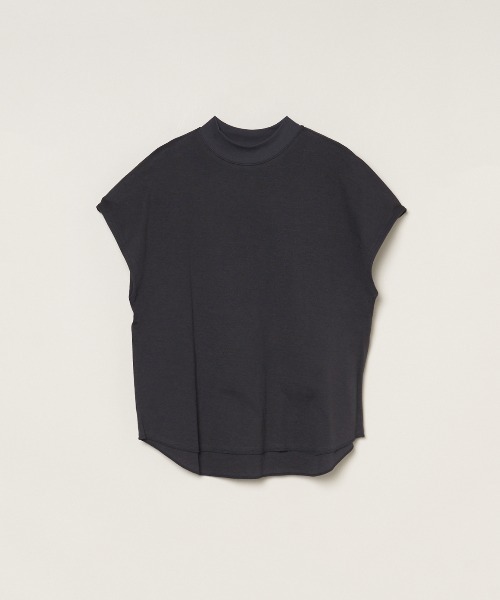 three dots（スリー ドッツ） tシャツ ダブルガーゼ モックネックT