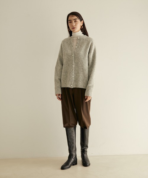 「SALON adam et rope'」 ニットカーディガン FREE ブラック レディース_画像3