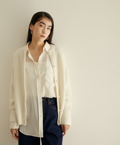 「SALON adam et rope'」 ニットカーディガン FREE ブラック レディース_画像5