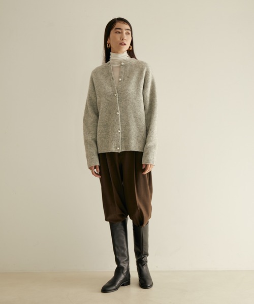 「SALON adam et rope'」 ニットカーディガン FREE ブラック レディース_画像7