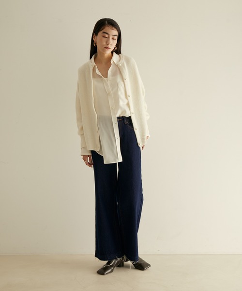 「SALON adam et rope'」 ニットカーディガン FREE ブラック レディース_画像9