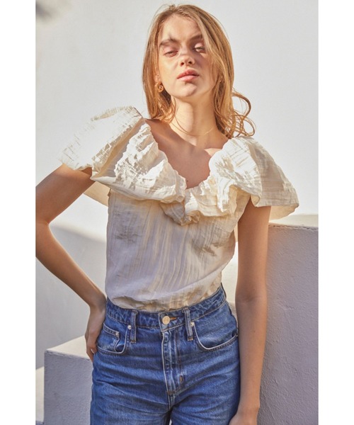 Estella.K ブラウス シャツ Parker Top オフショルケープブラウス