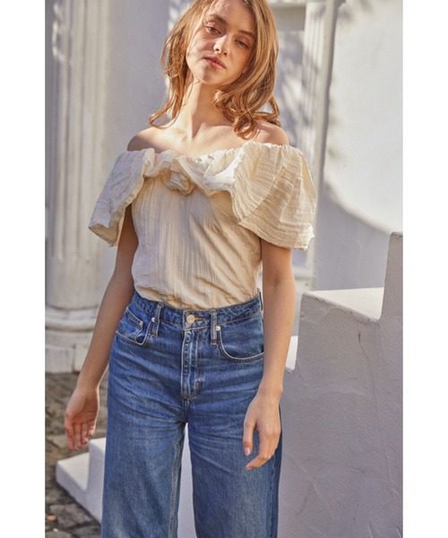 Estella.K ブラウス シャツ Parker Top オフショルケープブラウス