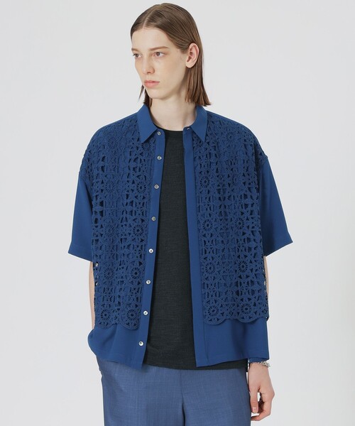 LOVELESS（ラブレス） シャツ レースコンビショートスリーブシャツ
