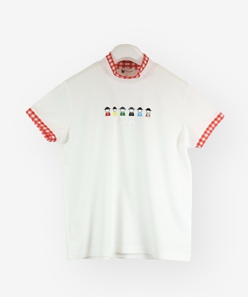 tシャツ ギンガムチェック半袖プルオーバー レディース
