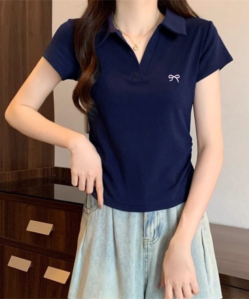miniministore（ミニミニストア） tシャツ 半袖 Vネックポロシャツ