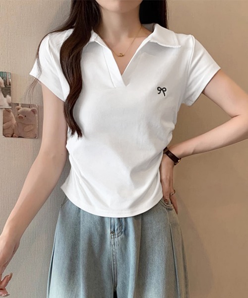 miniministore（ミニミニストア） tシャツ 半袖 Vネックポロシャツ